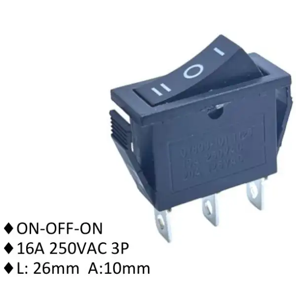 Interruptor Interruptor Rocker 3 Posiciones (I-O-II) – KCD1 / KCD3 MechatronicStore Interruptor Rocker 3 Posiciones (I-O-II) - KCD1 / KCD3