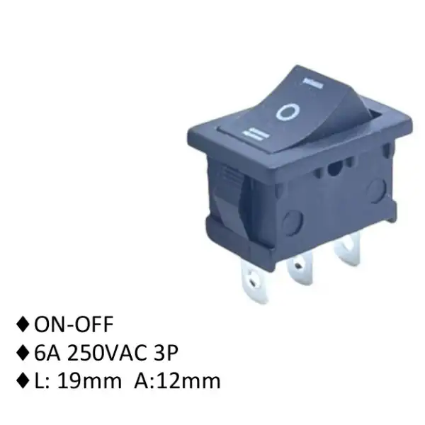 Interruptor Interruptor Rocker 3 Posiciones (I-O-II) – KCD1 / KCD3 MechatronicStore Interruptor Rocker 3 Posiciones (I-O-II) - KCD1 / KCD3